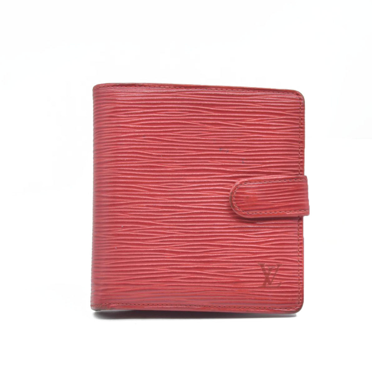AUCTION $650 Louis Vuitton Epi Porte Feiulle Elise Credit Leather Trifold Wallet Red CA1925