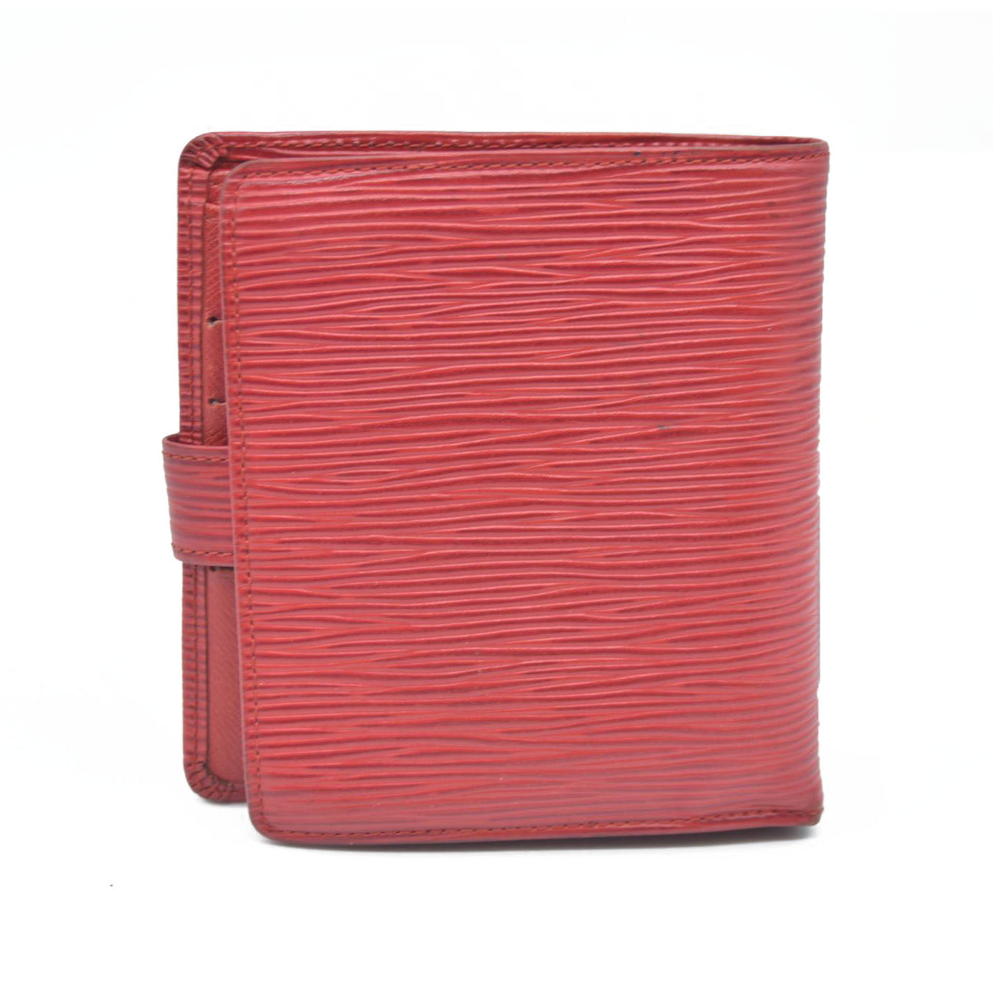 AUCTION $650 Louis Vuitton Epi Porte Feiulle Elise Credit Leather Trifold Wallet Red CA1925