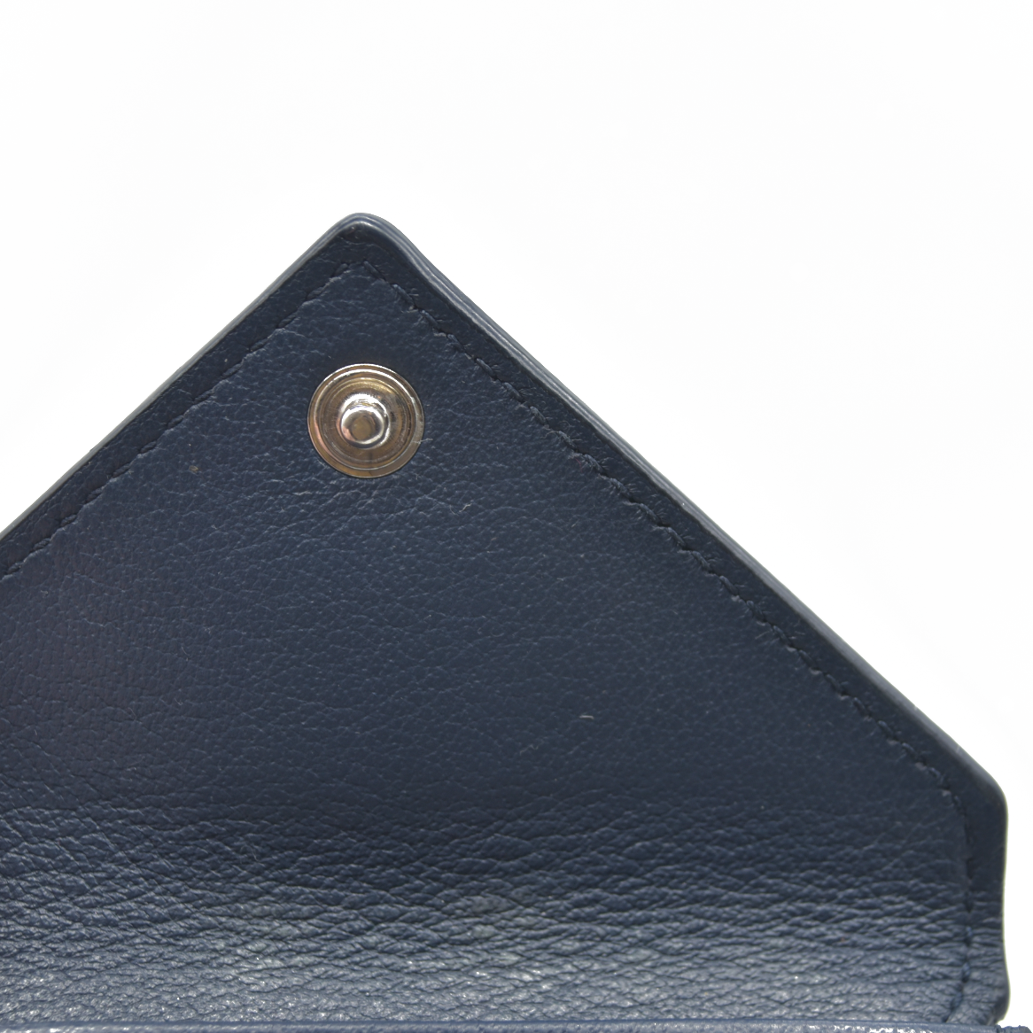 $530 BALENCIAGA Everyday Mini Papier Leather Trifold Wallet Blue