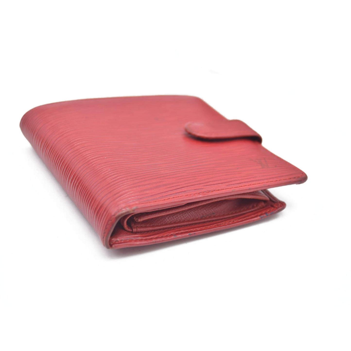 AUCTION $650 Louis Vuitton Epi Porte Feiulle Elise Credit Leather Trifold Wallet Red CA1925