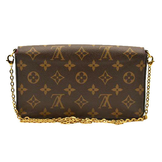 LOUIS VUITTON Monogram Pochette Felicie Chain Wallet Fuchsia  TJ1157