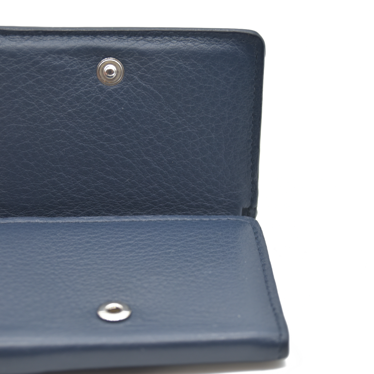 $530 BALENCIAGA Everyday Mini Papier Leather Trifold Wallet Blue