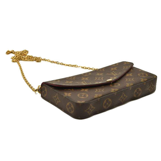 LOUIS VUITTON Monogram Pochette Felicie Chain Wallet Fuchsia  TJ1157