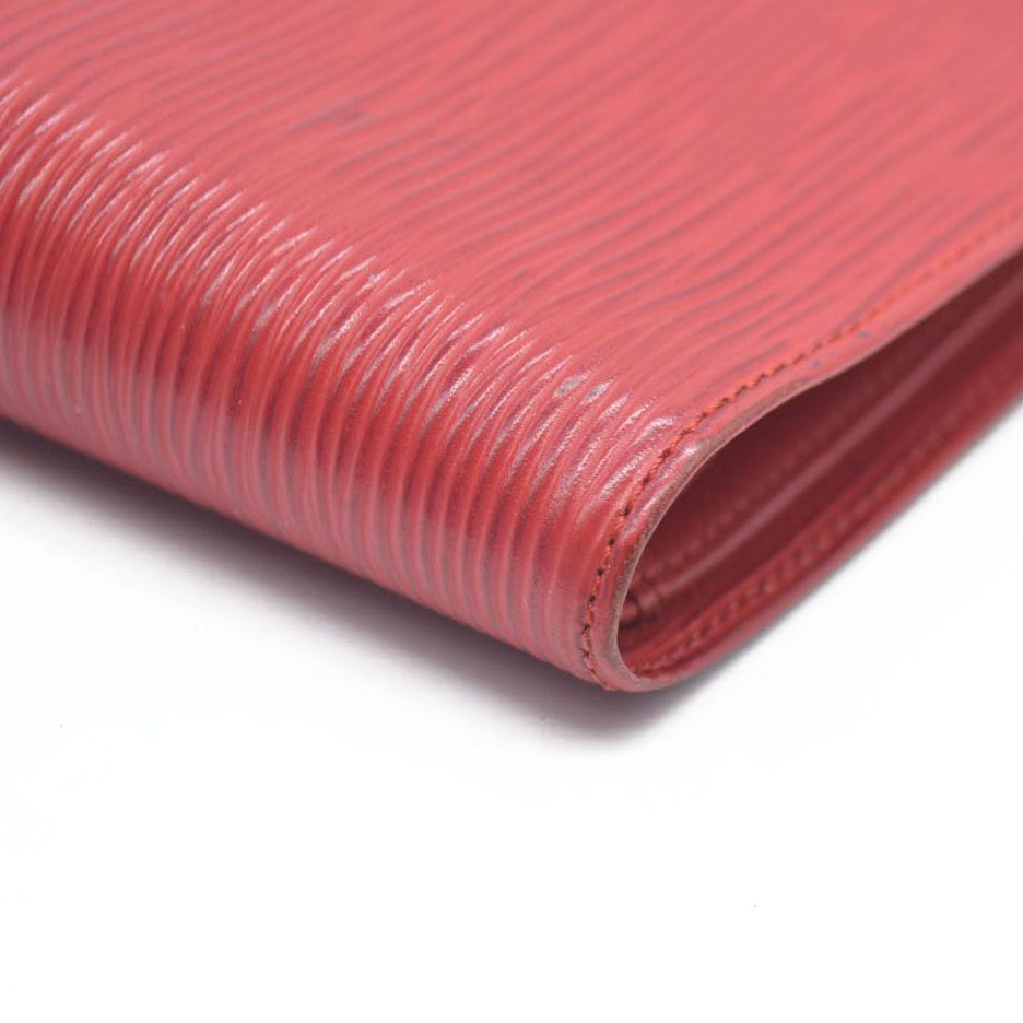 AUCTION $650 Louis Vuitton Epi Porte Feiulle Elise Credit Leather Trifold Wallet Red CA1925