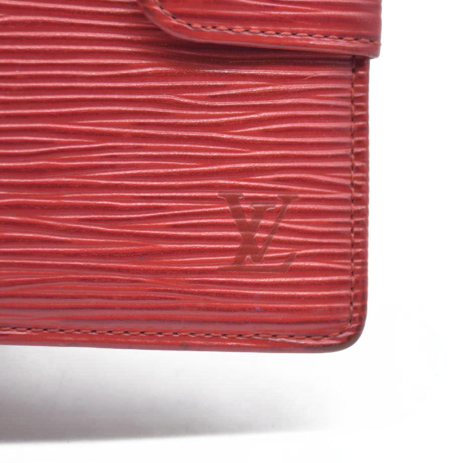 AUCTION $650 Louis Vuitton Epi Porte Feiulle Elise Credit Leather Trifold Wallet Red CA1925