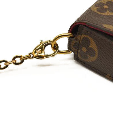 LOUIS VUITTON Monogram Pochette Felicie Chain Wallet Fuchsia  TJ1157