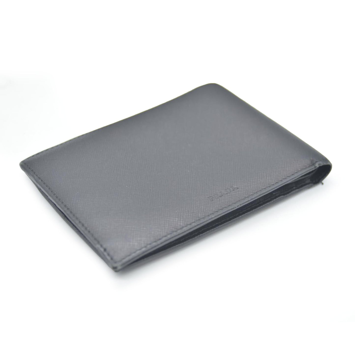PRADA Saffiano Leather Bifold Wallet Purse Black