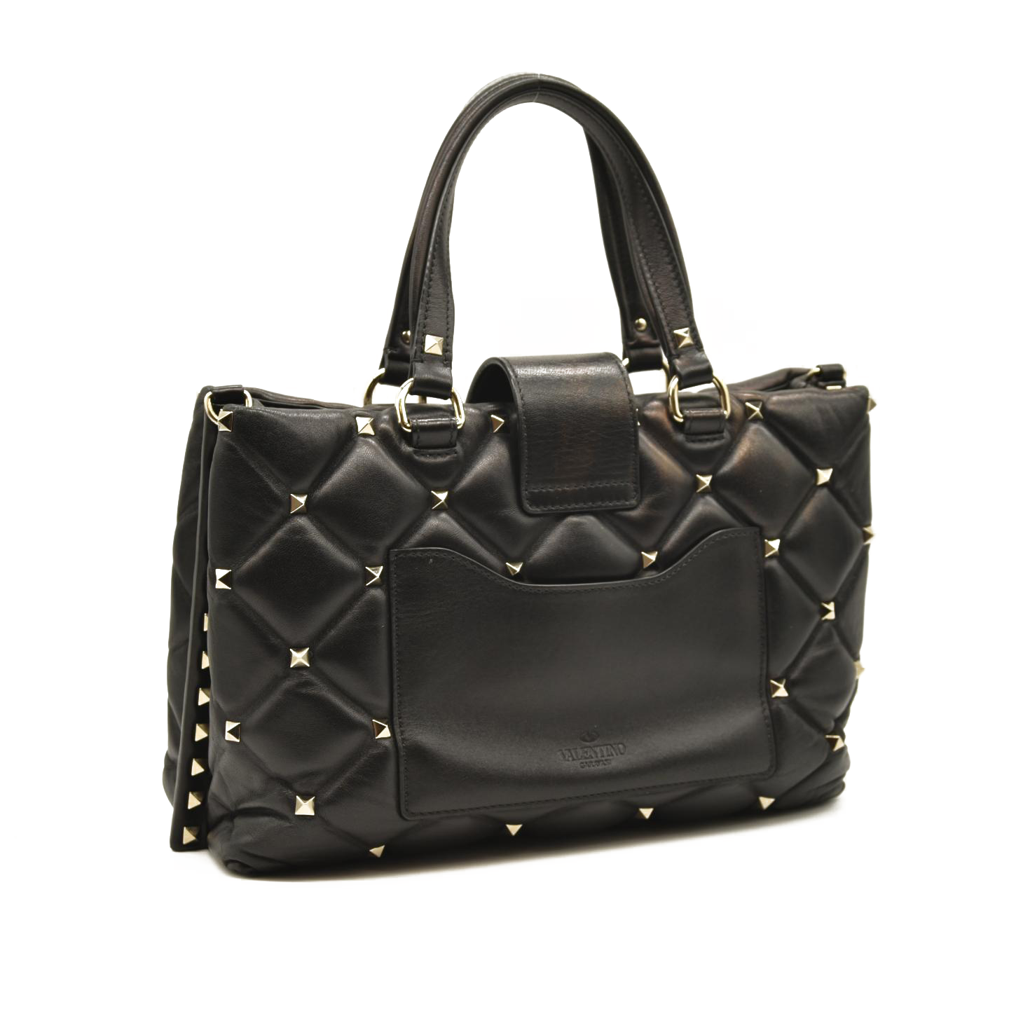 Valentino Garavani  Nappa Candystud Shoulder Bag Black