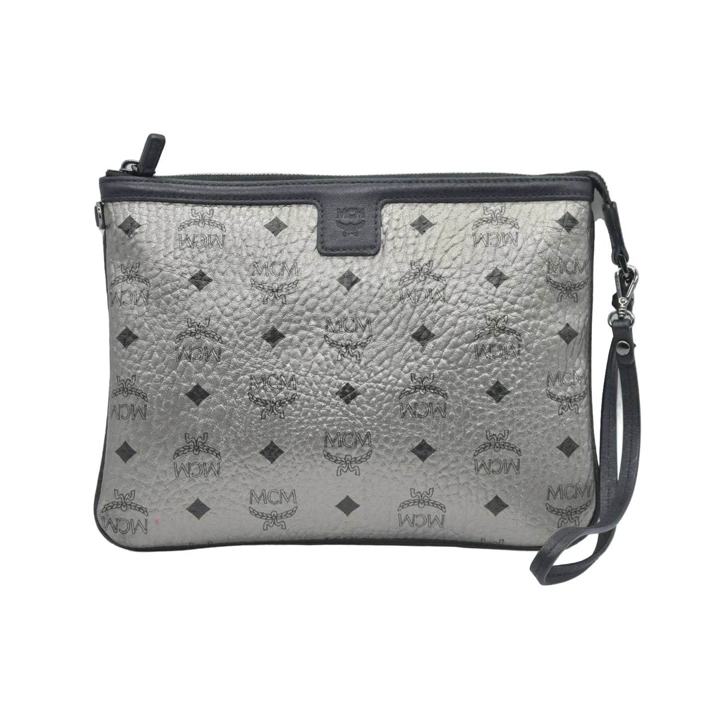$700 MCM Tote Pouch Silver CONSIGNMENT