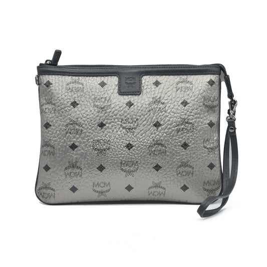 $700 MCM Tote Pouch Silver