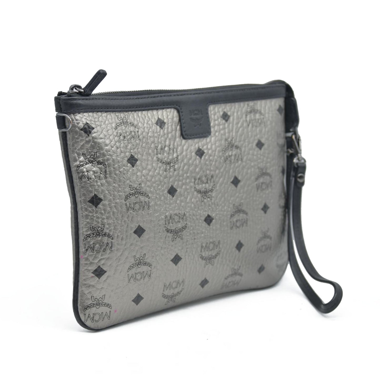 $700 MCM Tote Pouch Silver CONSIGNMENT