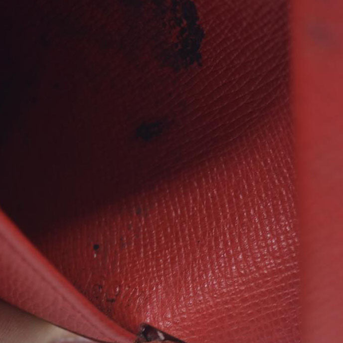 AUCTION $650 Louis Vuitton Epi Porte Feiulle Elise Credit Leather Trifold Wallet Red CA1925