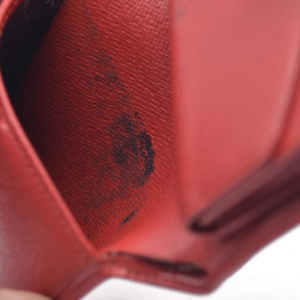 AUCTION $650 Louis Vuitton Epi Porte Feiulle Elise Credit Leather Trifold Wallet Red CA1925