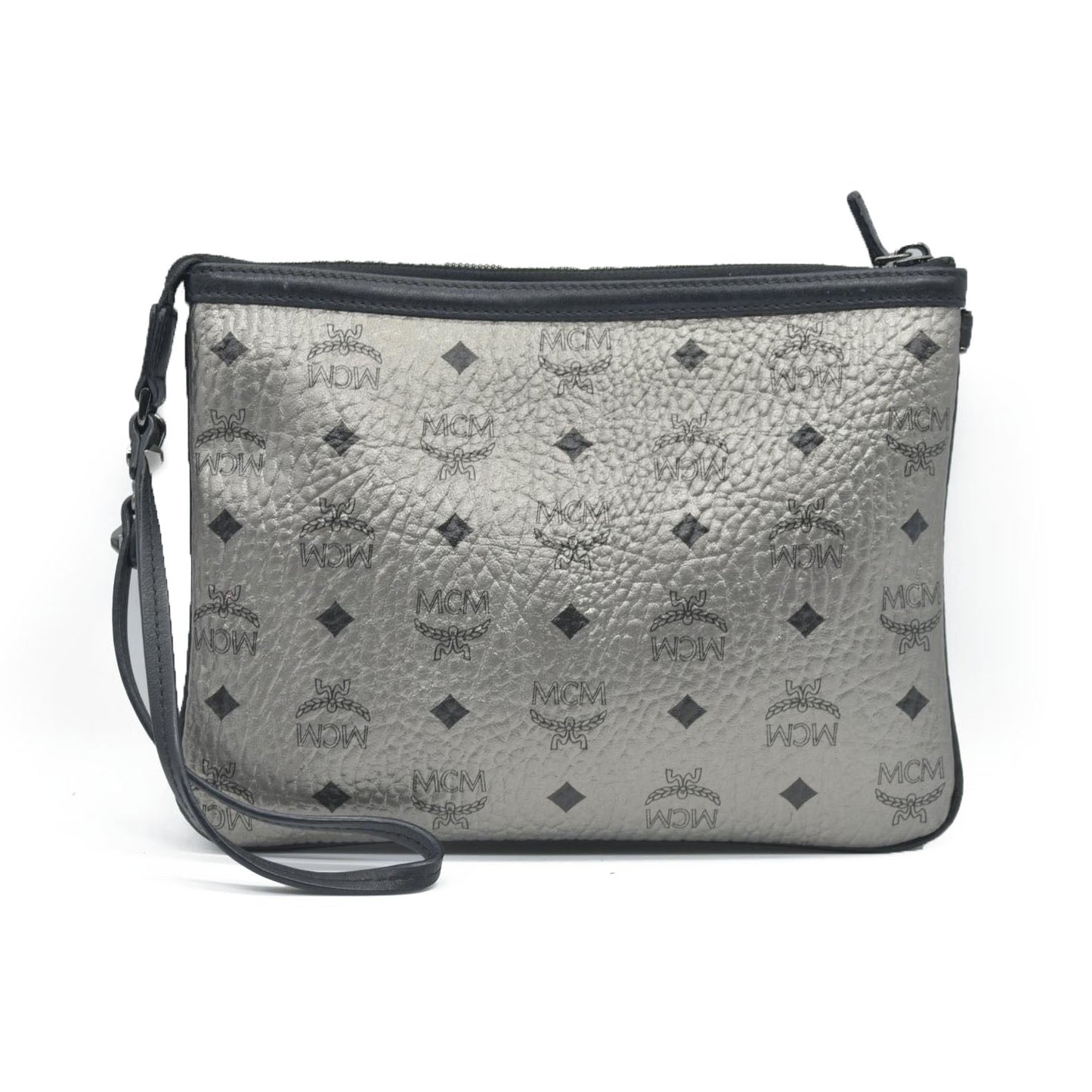 $700 MCM Tote Pouch Silver CONSIGNMENT