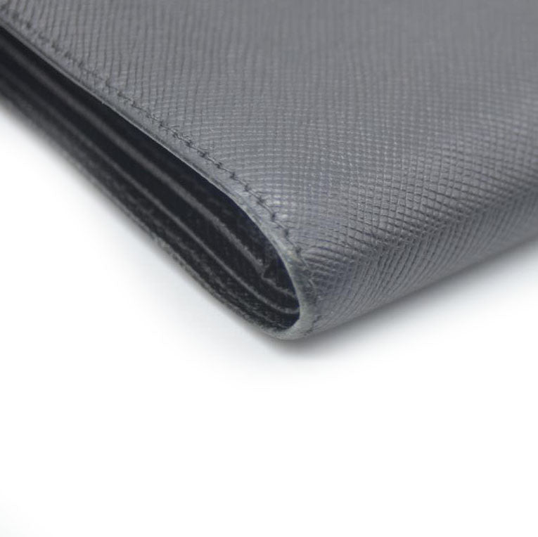 PRADA Saffiano Leather Bifold Wallet Purse Black