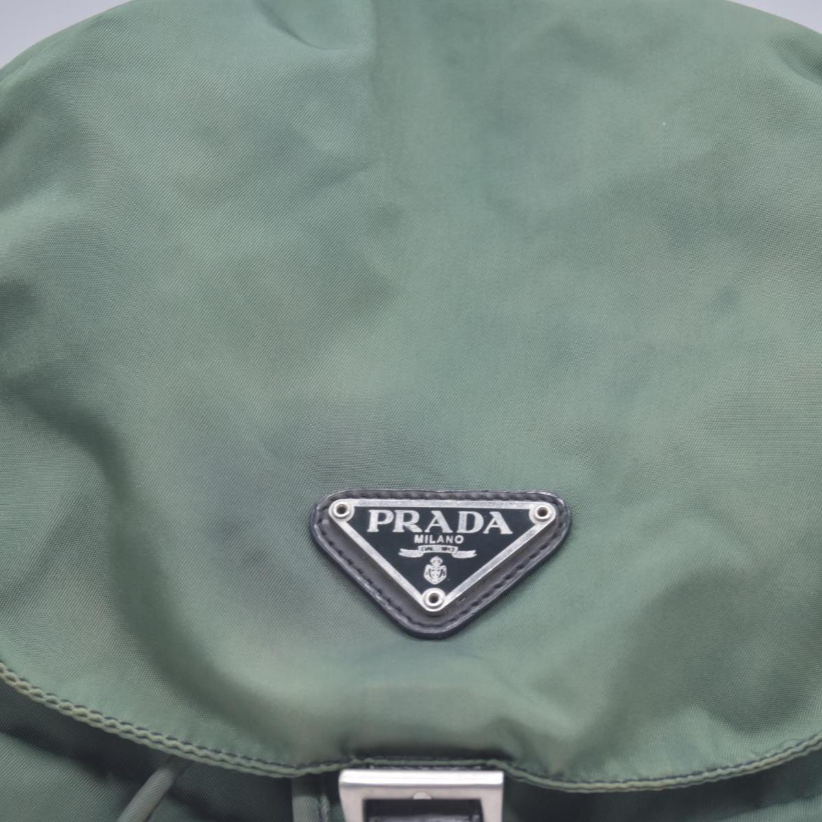 $1450 PRADA Vela Tessuto Nylon Pocket Backpack Army Green CONSIGNMENT 10021350