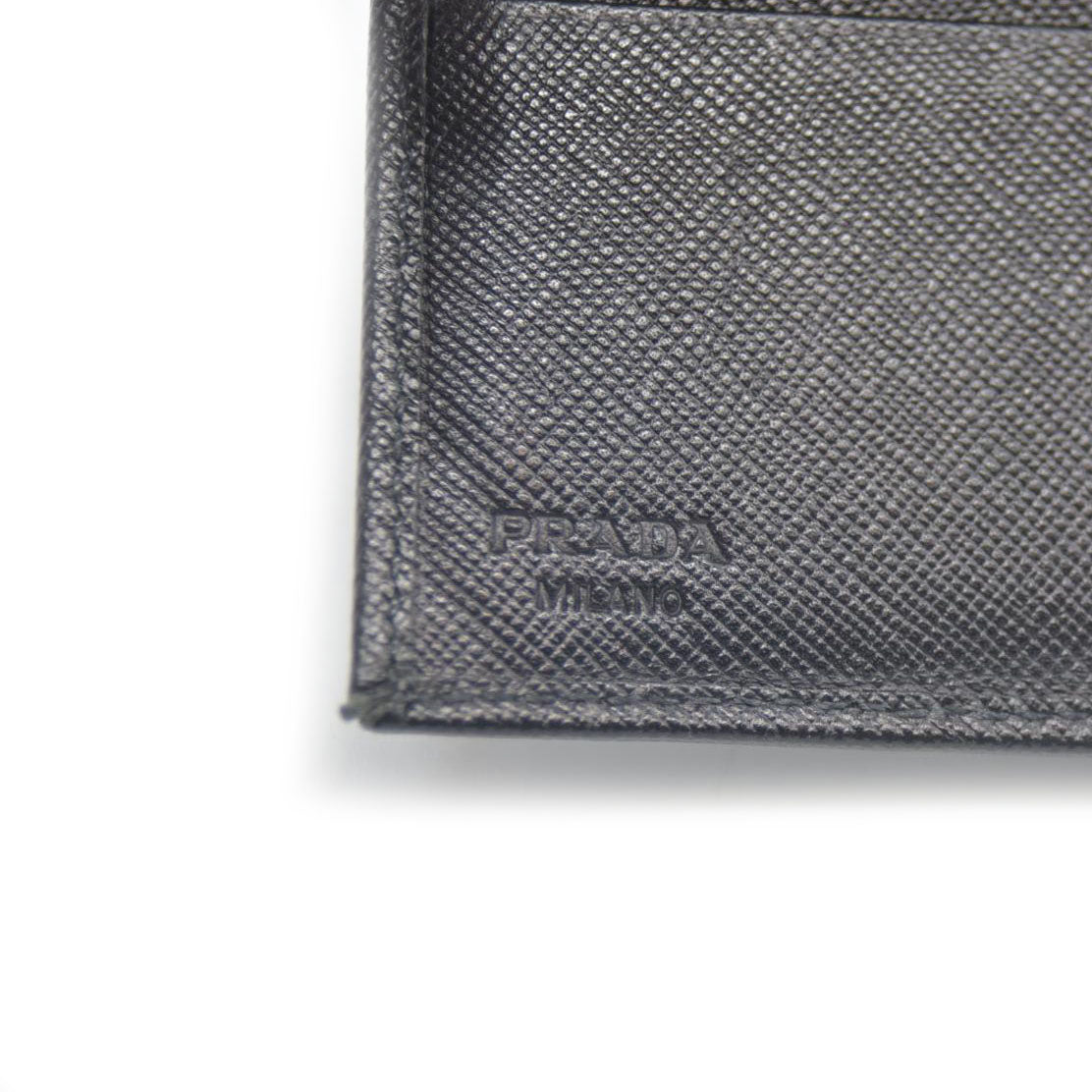 PRADA Saffiano Leather Bifold Wallet Purse Black