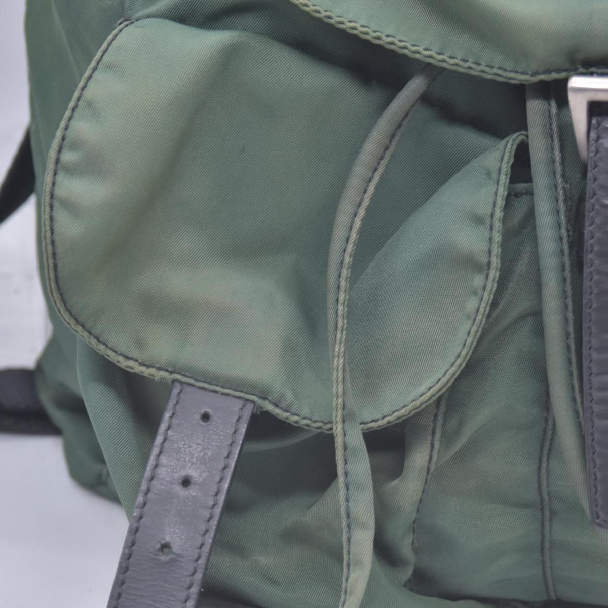 $1450 PRADA Vela Tessuto Nylon Pocket Backpack Army Green CONSIGNMENT 10021350