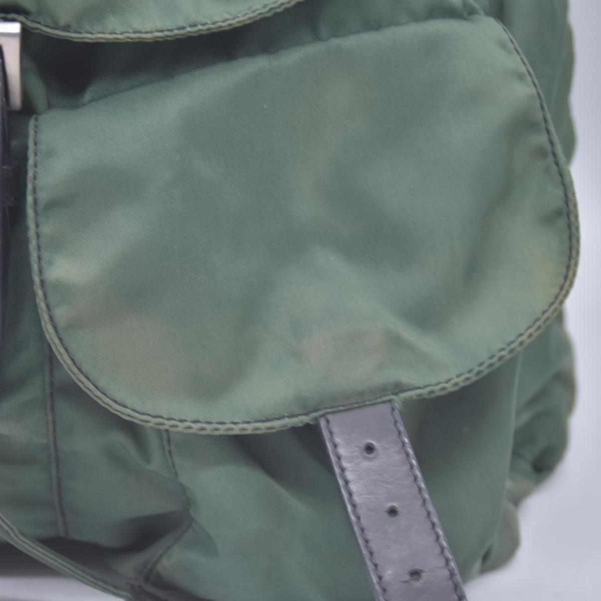 $1450 PRADA Vela Tessuto Nylon Pocket Backpack Army Green CONSIGNMENT 10021350