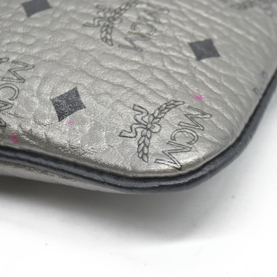 $700 MCM Tote Pouch Silver CONSIGNMENT