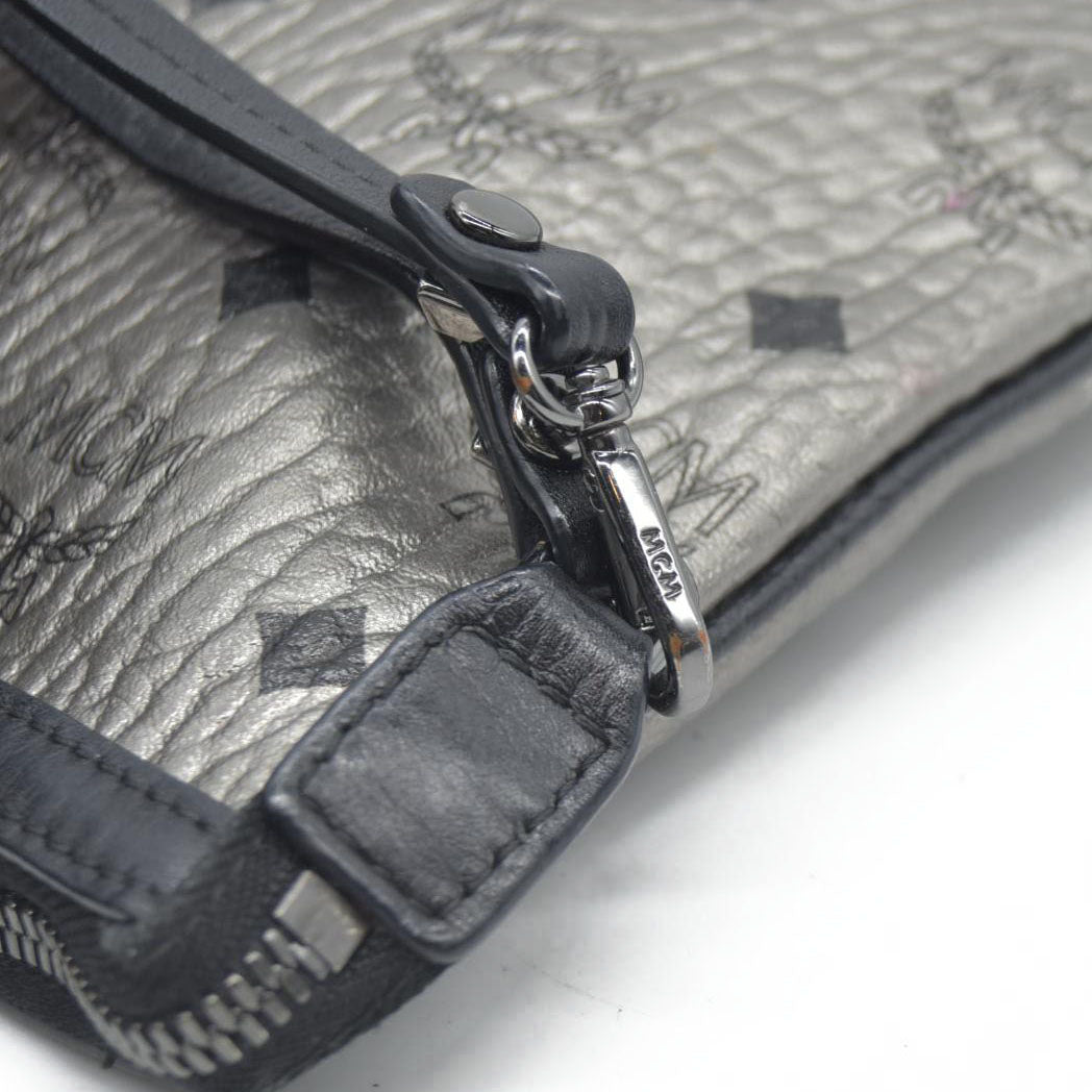 $700 MCM Tote Pouch Silver CONSIGNMENT