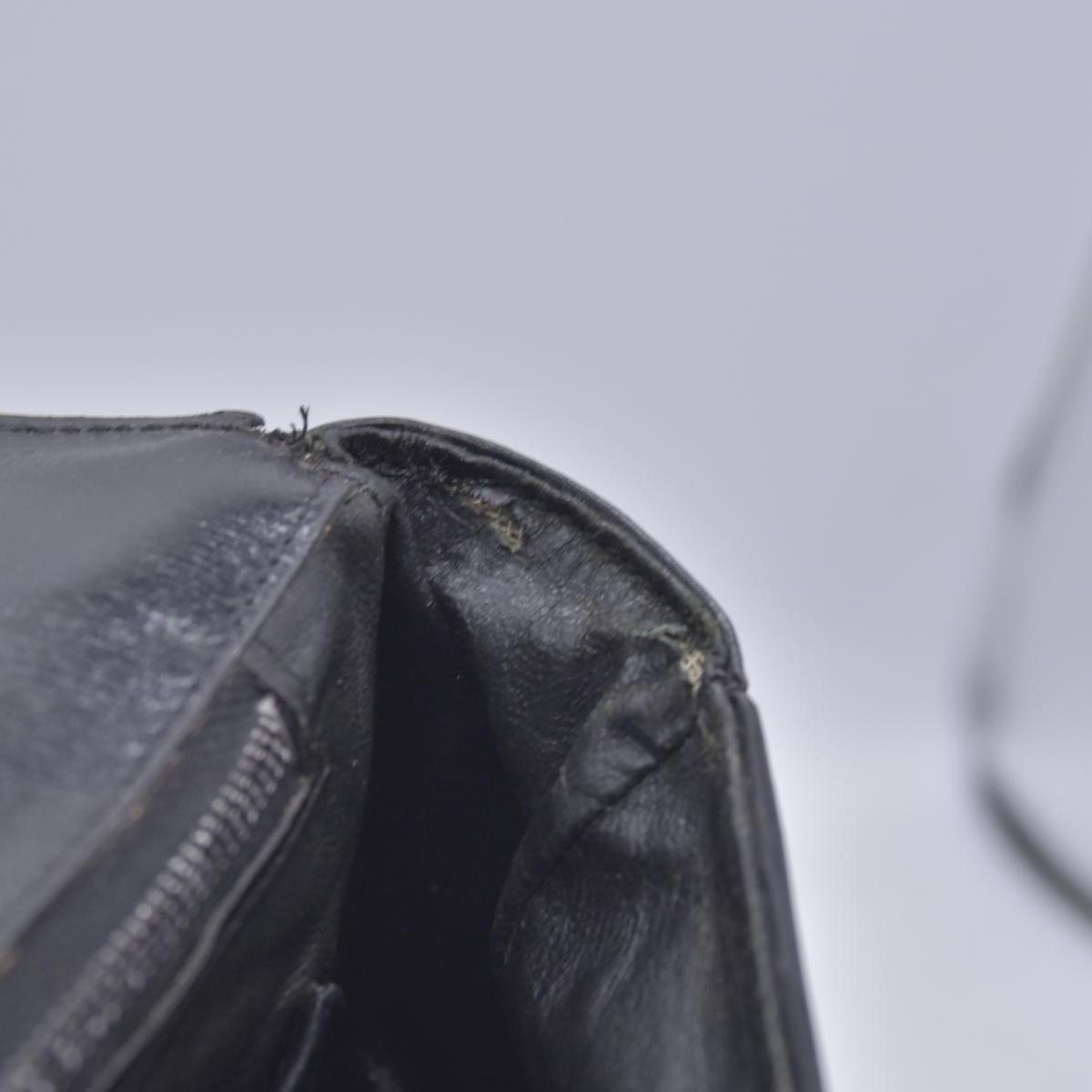 $1850 CELINE Vintage Box Calfskin Triomphe Chain Flap Shoulder Bag Black CONSIGNMENT 10021246