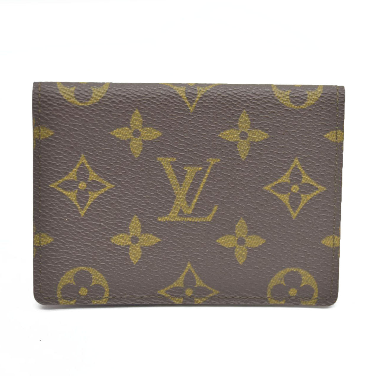 AUCTION $535 Louis Vuitton  Monogram Porte 2 Cartes Vertical Card Holder