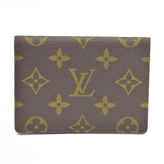 AUCTION $535 Louis Vuitton  Monogram Porte 2 Cartes Vertical Card Holder