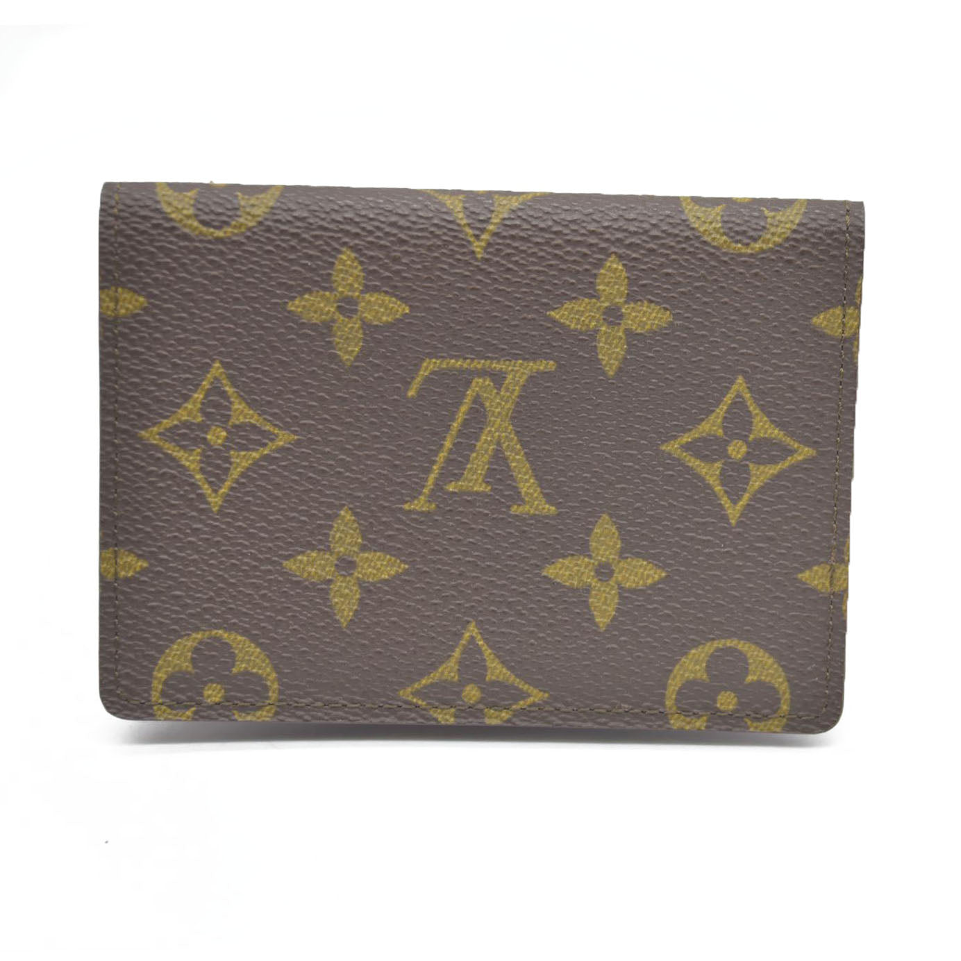 AUCTION $535 Louis Vuitton  Monogram Porte 2 Cartes Vertical Card Holder