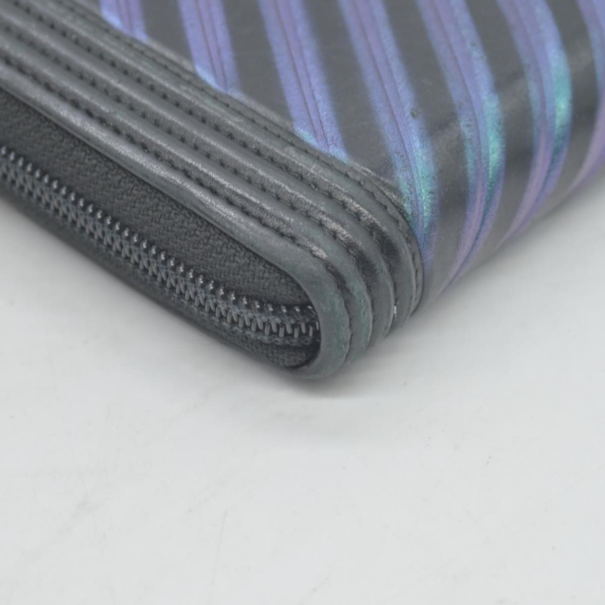 Chanel Calfskin Chevron Quilted Iridescent Zip Around Boy Wallet CONSIGNMENT
