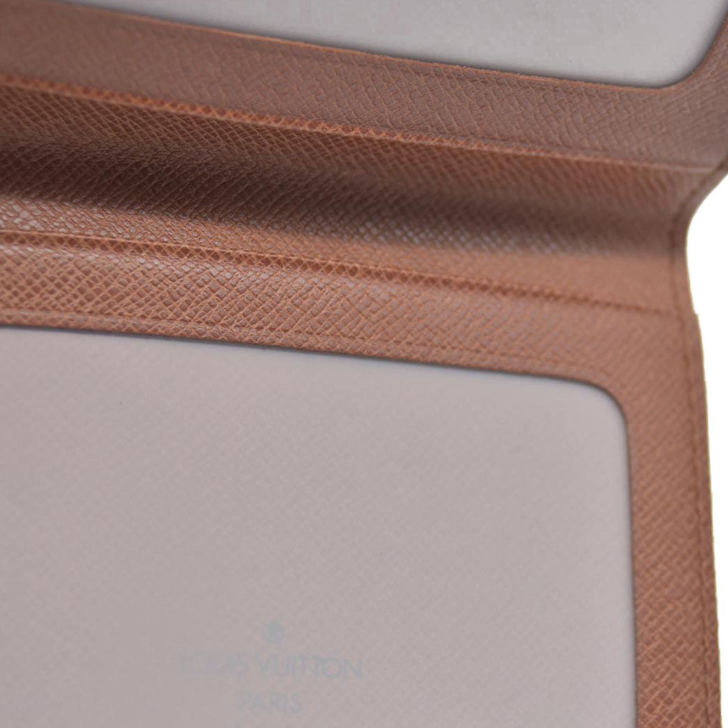 AUCTION $535 Louis Vuitton  Monogram Porte 2 Cartes Vertical Card Holder