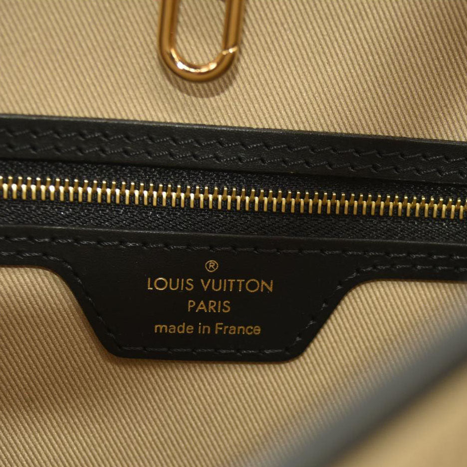 LOUIS VUITTON  Cotton Monogram Embroidered Neverfull MM Beige Black RFID