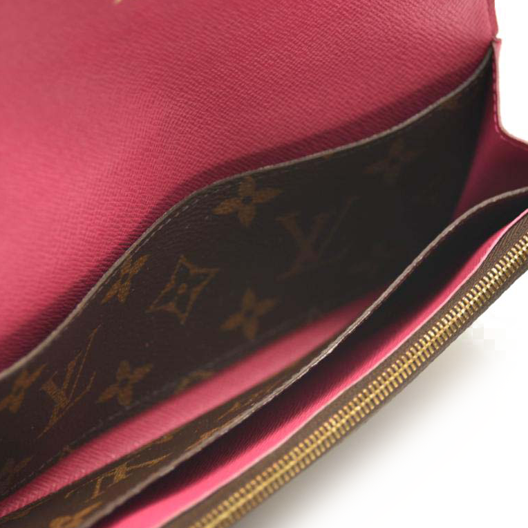 Louis Vuitton Monogram Bloom Flower Emilie Wallet Fuchsia