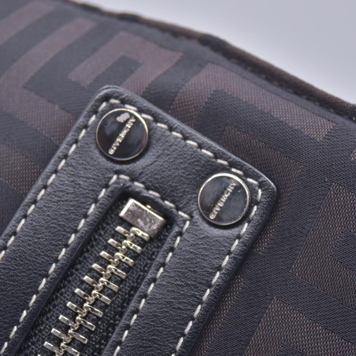 $750 GIVENCHY 4G Logo Jacquard Zip Front Flat Crossbody Bag Dark Brown CONSIGNMENT 10021200