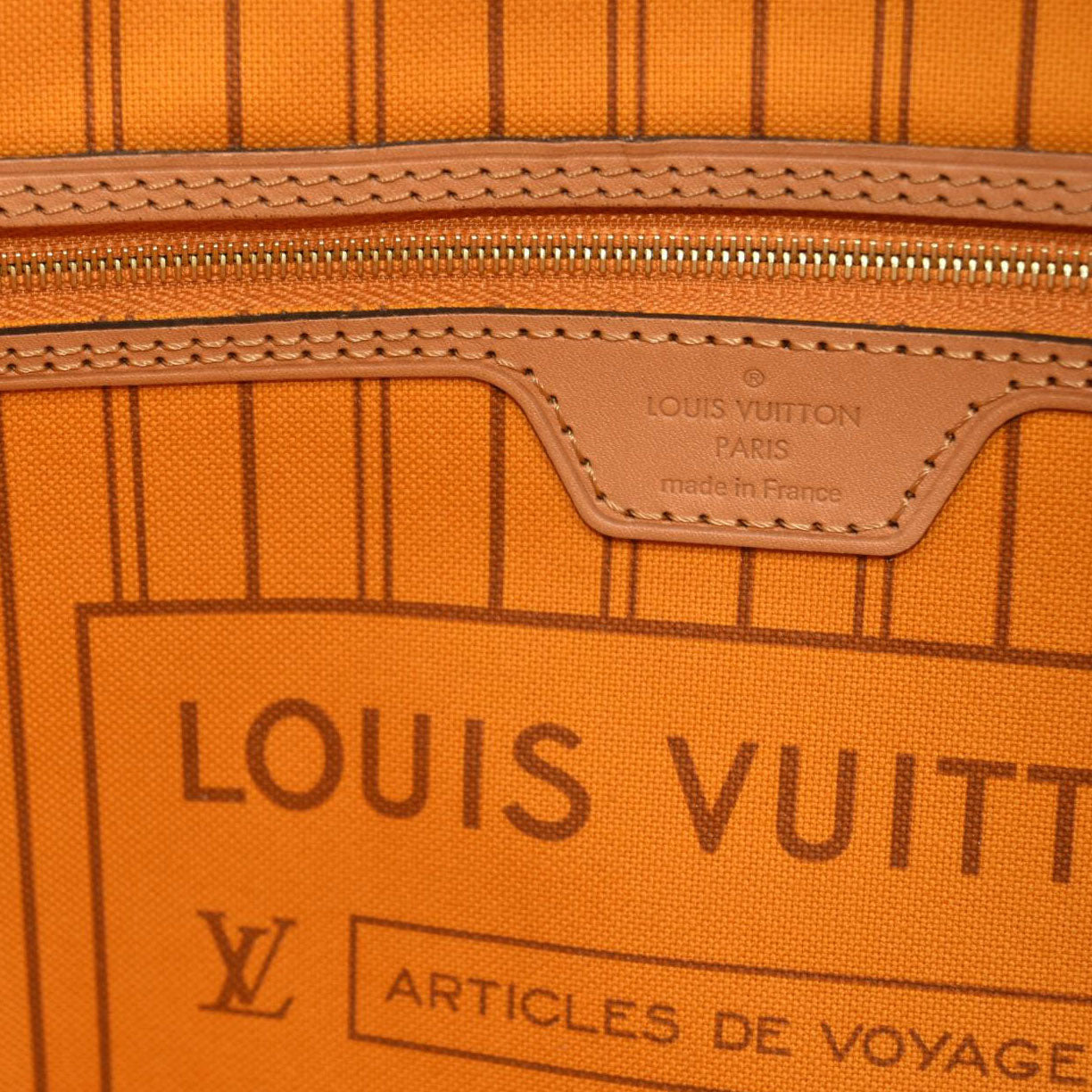 Louis Vuitton  Damier Azur Braided Neverfull MM Orange