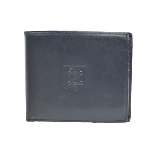 CELINE Macadam Leather Bifold Wallet Purse Black
