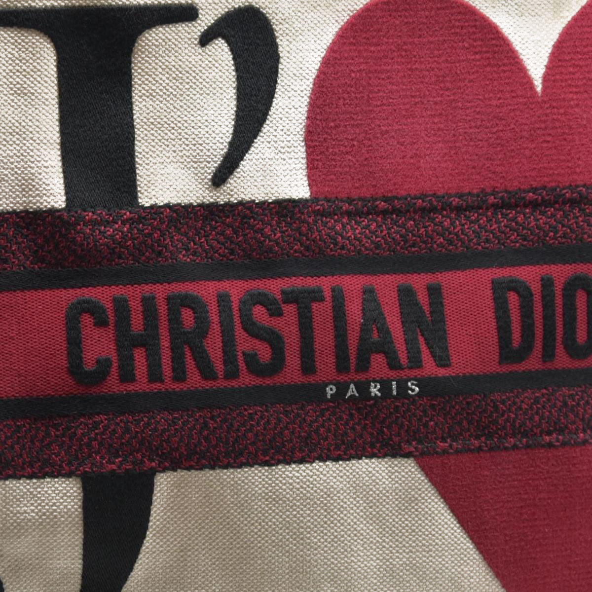 $3650 2021 Christian Dior Canvas DiorAmour Chinese Valentines Je T’aime Large Book Tote White Red