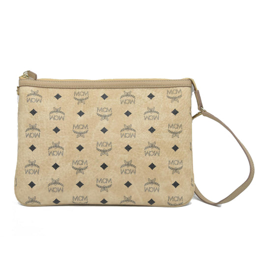 $700 MCM Tote Pouch Beige
