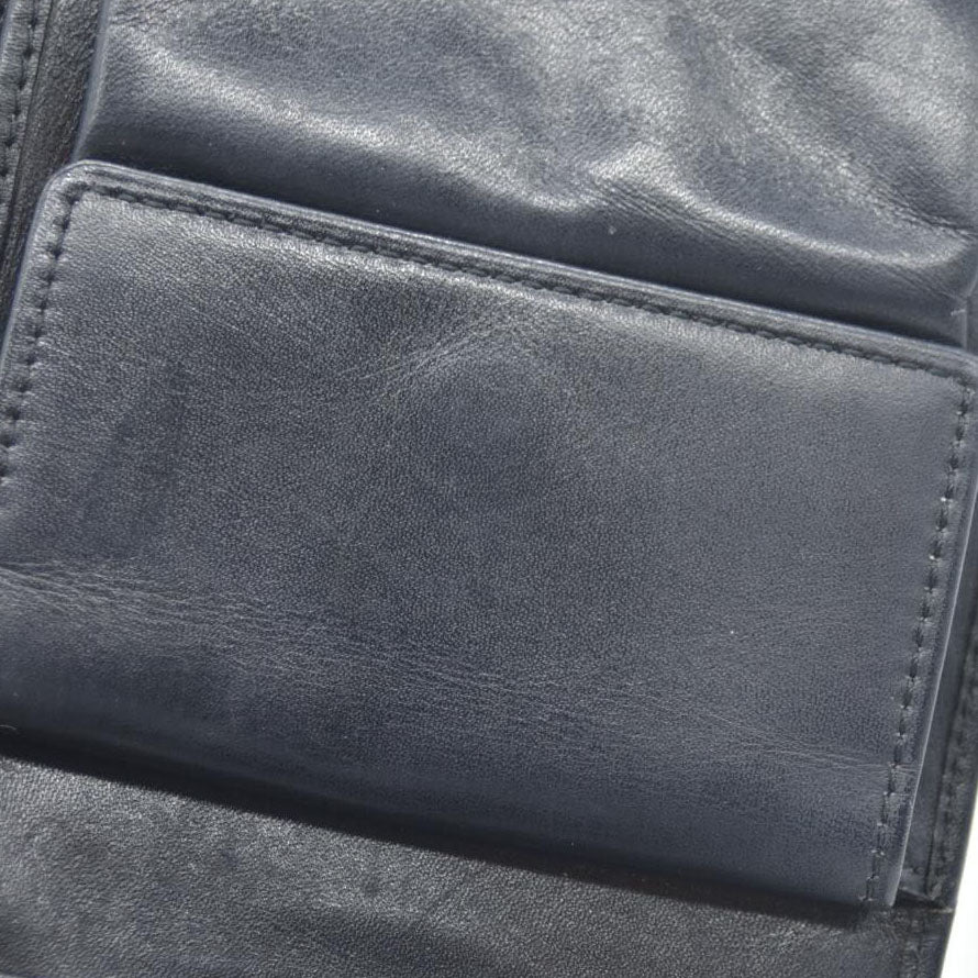 CELINE Macadam Leather Bifold Wallet Purse Black