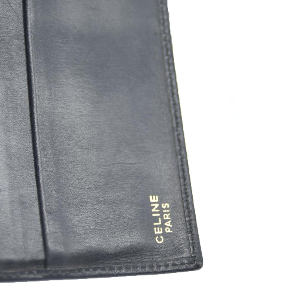 CELINE Macadam Leather Bifold Wallet Purse Black