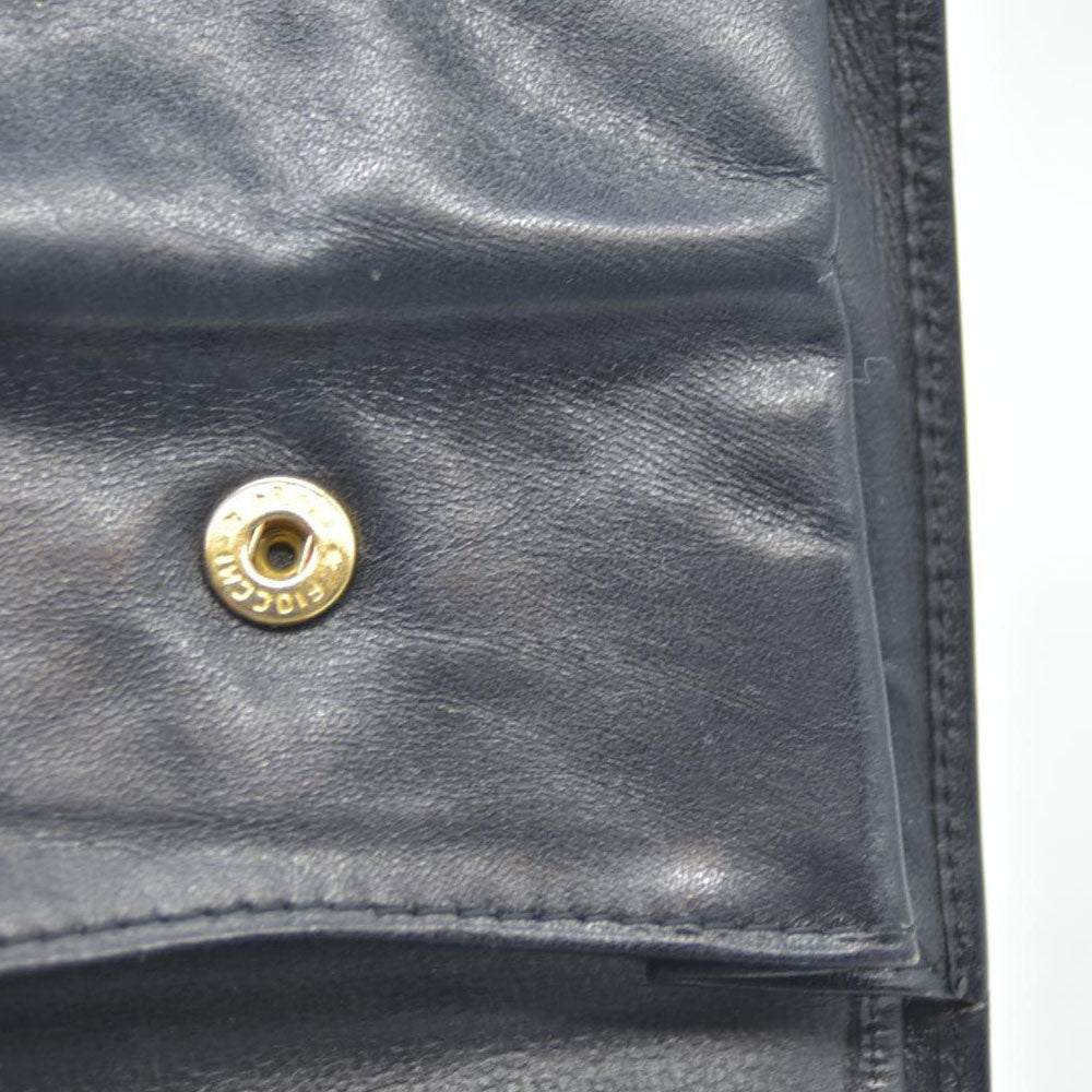 CELINE Macadam Leather Bifold Wallet Purse Black