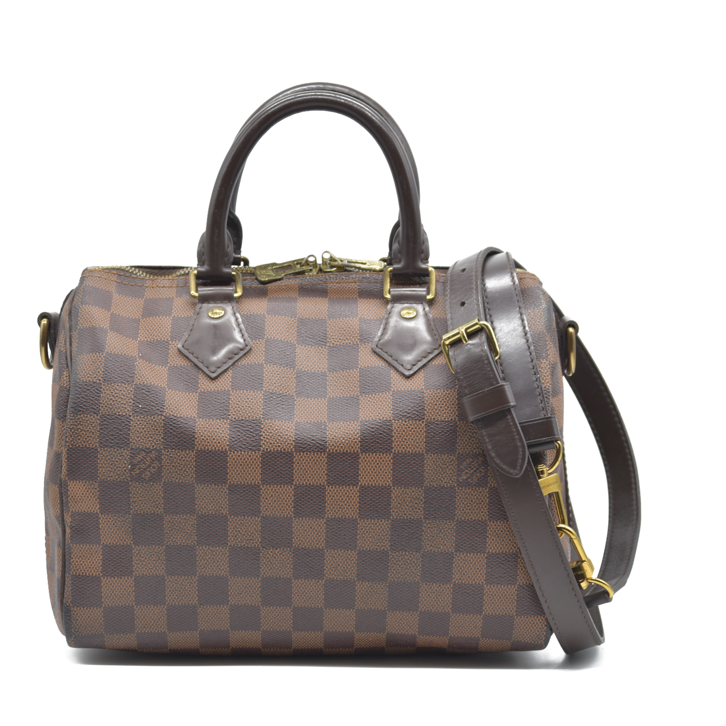 $1940 Louis Vuitton Damier Ebene Speedy Bandouliere 25 MB4127