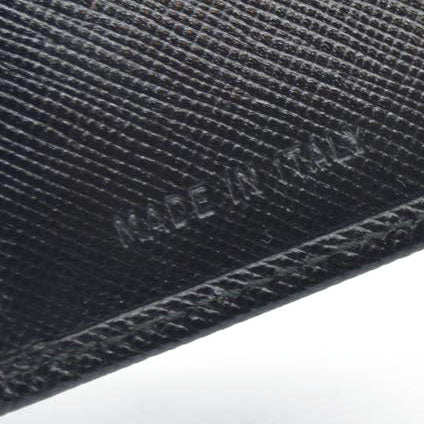 AUCTION $775 Prada  Saffiano Business Card Holder Nero Black