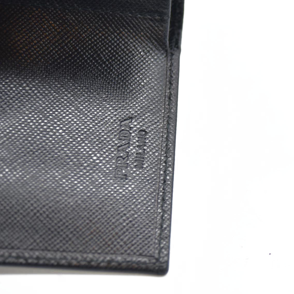 AUCTION $775 Prada  Saffiano Business Card Holder Nero Black
