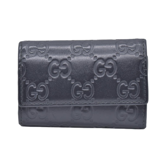 $440 Gucci Guccissima 6 Key Holder Case Black CONSIGNMENT