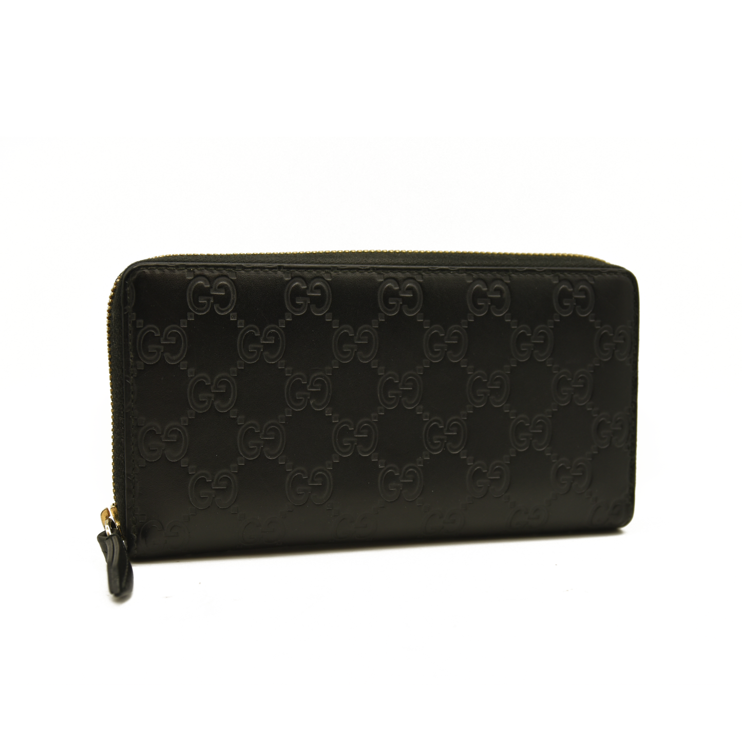 Gucci  Guccissima Signature Zip Around Wallet Black