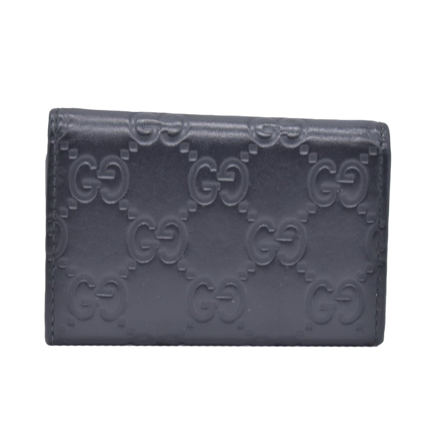 $440 Gucci Guccissima 6 Key Holder Case Black CONSIGNMENT