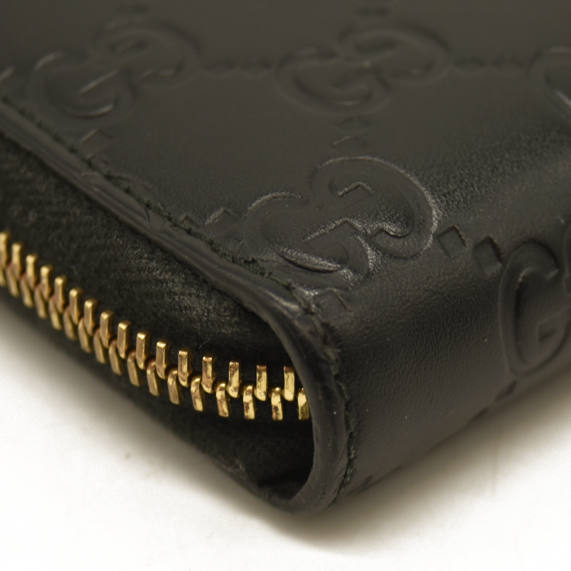 Gucci  Guccissima Signature Zip Around Wallet Black