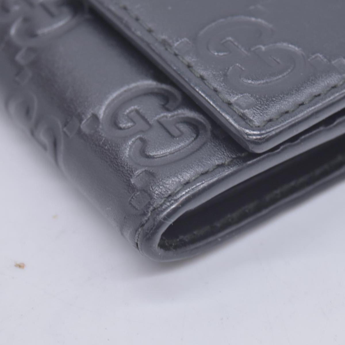 $440 Gucci Guccissima 6 Key Holder Case Black CONSIGNMENT