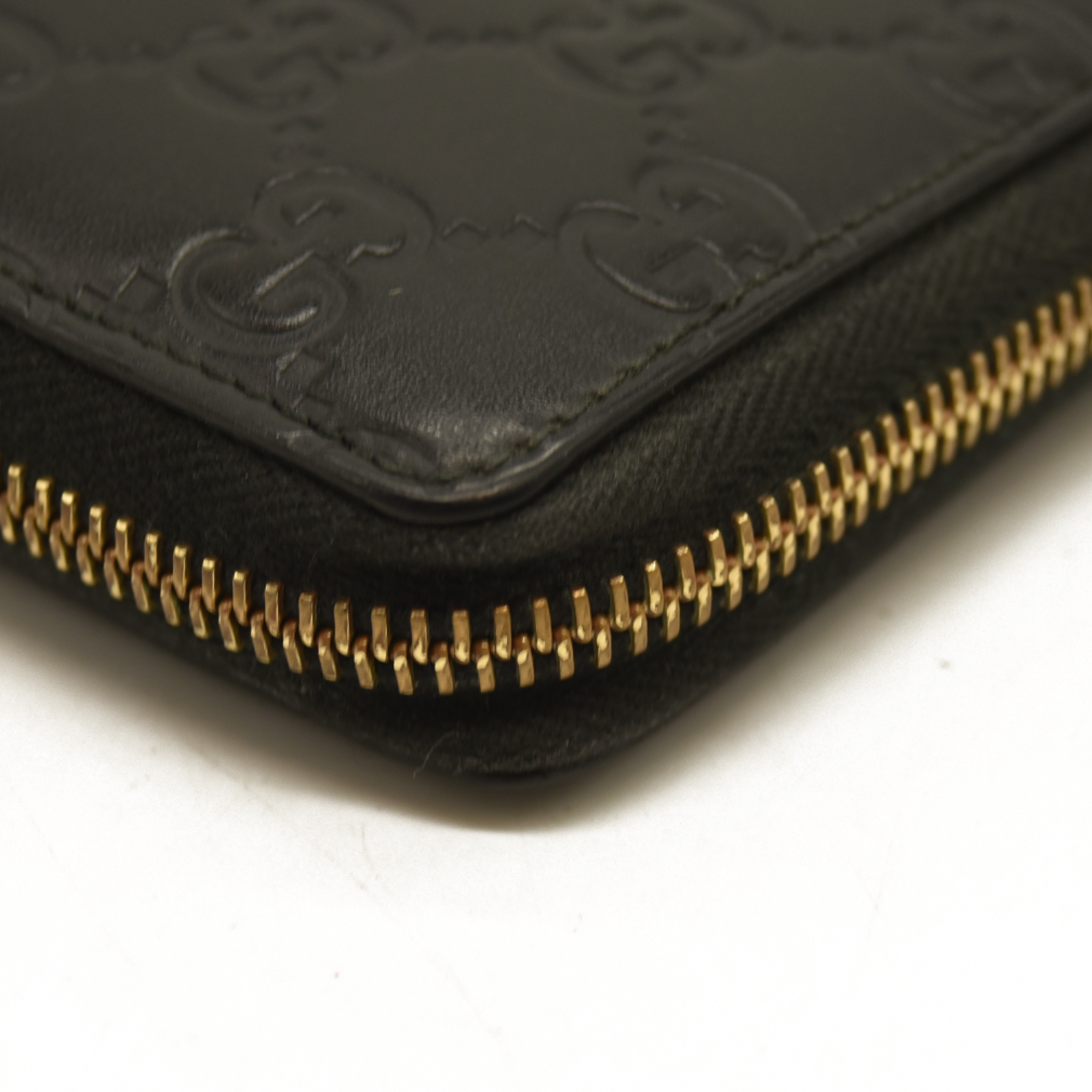 Gucci  Guccissima Signature Zip Around Wallet Black